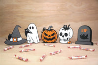 Halloween Targets 5 Pack - Jack O'lantern, Ghost, Tombstone, Skull, Hat