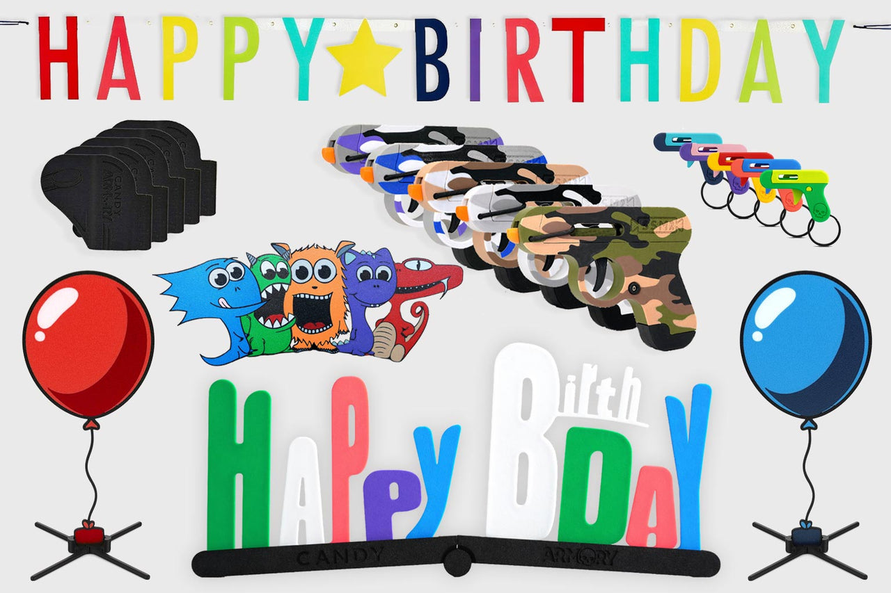 Birthday Theme Bundle - Plan a Target Range Smartee Shooter Birthday. Complete Kit (Including Party Favors)