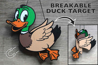 Duck Target - Breaks apart when hit. - Snaps back together in seconds.