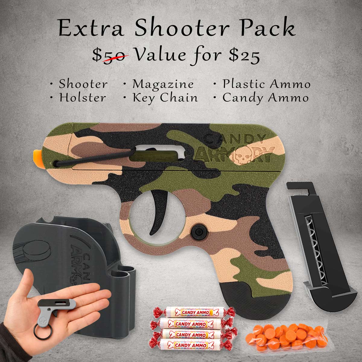 Smartee Shooter Monster Bundle - Shooter, Targets, Holster, Mini Shooter, More!