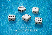 Floating Dice Set - Fair, well balanced, slow float! 5 Dice - Case - Waterproof Pad - Pencil