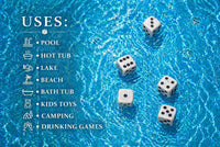 Floating Dice Set - Fair, well balanced, slow float! 5 Dice - Case - Waterproof Pad - Pencil