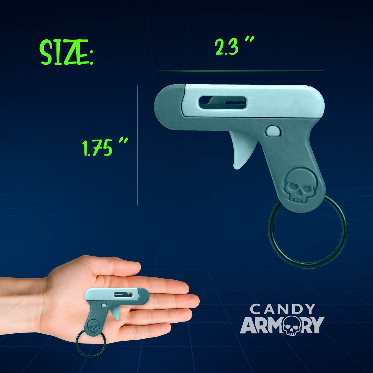 Smartee Shooter Keychain - Actually Works! Shoots Smarties Candy - Doubles as Fun and Satisfying Fidget Toy