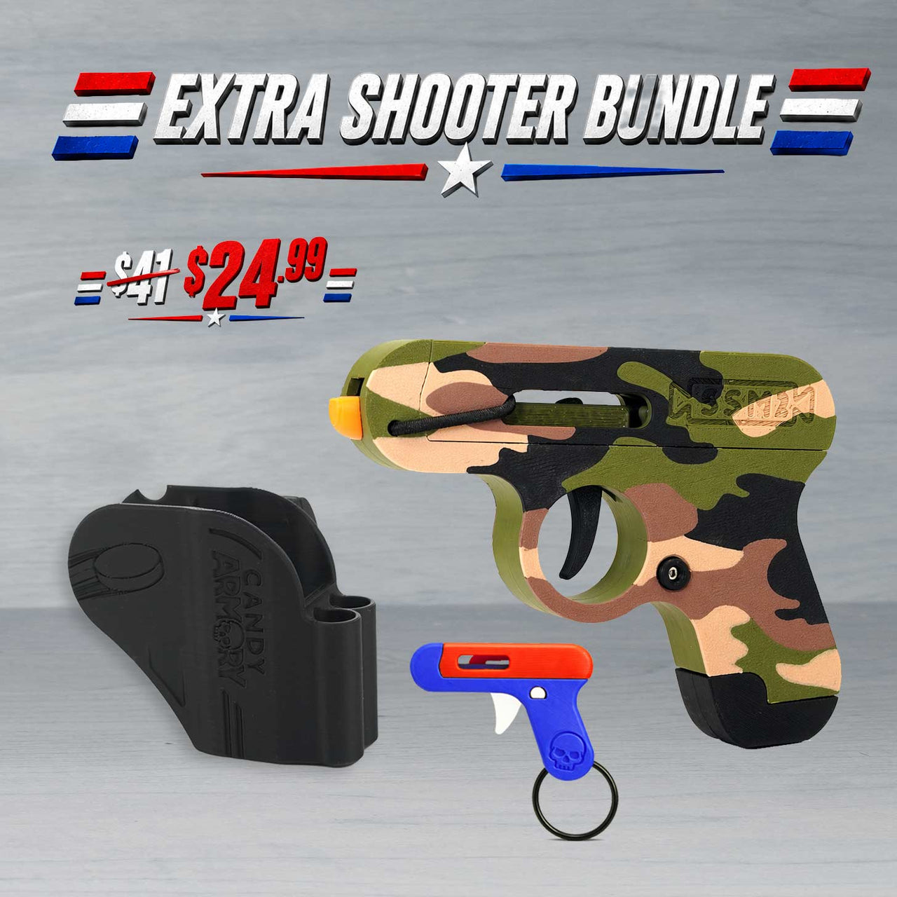4th of July Bundle - Smartee Gun - Target - Holster - Keychain - Huge Savings!