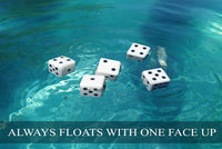 Floating Dice Set - Fair, well balanced, slow float! 5 Dice - Case - Waterproof Pad - Pencil